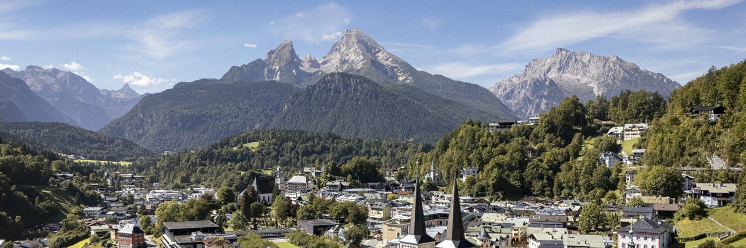 Panorama des historischen Zentrums von Berchtesgaden aus Vogelperspektive | © Bergerlebnis Berchtesgaden 