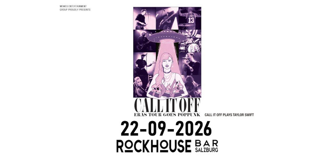 A poster titled "CALL IT OFF" for an event at the Rockhouse Bar in Salzburg. The date of the event is September 22, 2026. | © Rockhouse Salzburg