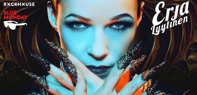 A dramatic portrait featuring a woman with impressive, ornate nails. The background is vibrant and radiates a mystical atmosphere. | © Rockhouse Salzburg