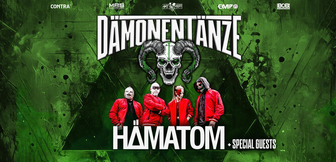 A colorful poster for a music event titled "Demon Dances". The band Hämatom performs, accompanied by special guests. | © Rockhouse Salzburg