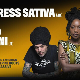 A live dub show event with Hempress Sativa and Paolo Baldini. The image shows the two artists in a creative, engaging design. | © Rockhouse Salzburg