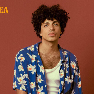 A young man with curly hair is wearing a colorful, floral shirt. The background is in a warm color tone. | © Elisa Maciel