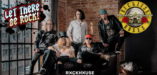 A rock band poses in a stylish room with a brick wall. They are wearing dark clothing and exude an energetic vibe. | © Reckless Roses, Rockhouse Salzburg