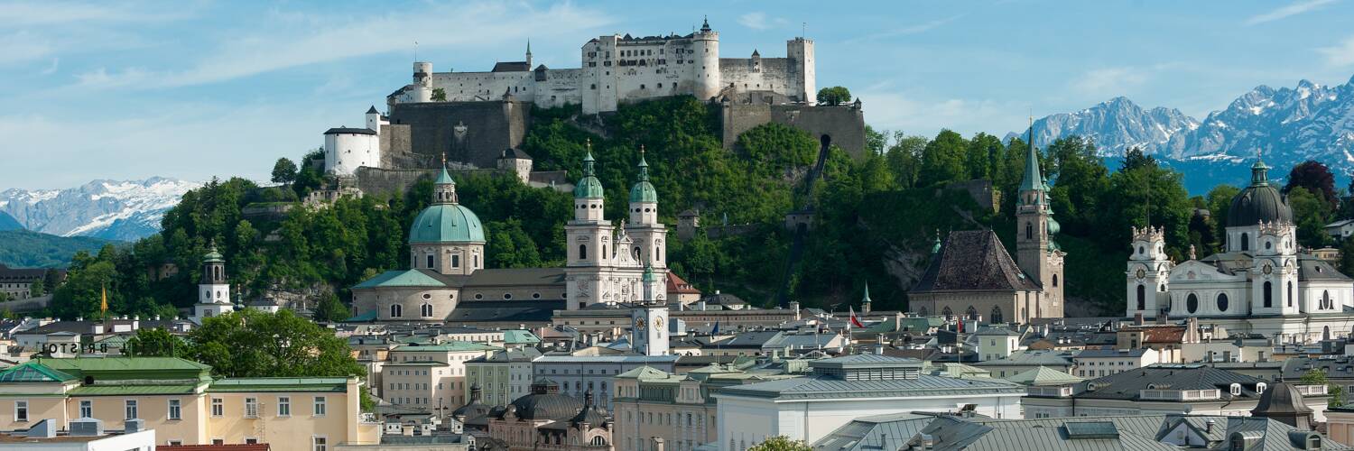 Panorama vom Mirabellgarten in Salzburg mit Blick auf die Festung Hohensalzburg | © Tourismus Salzburg